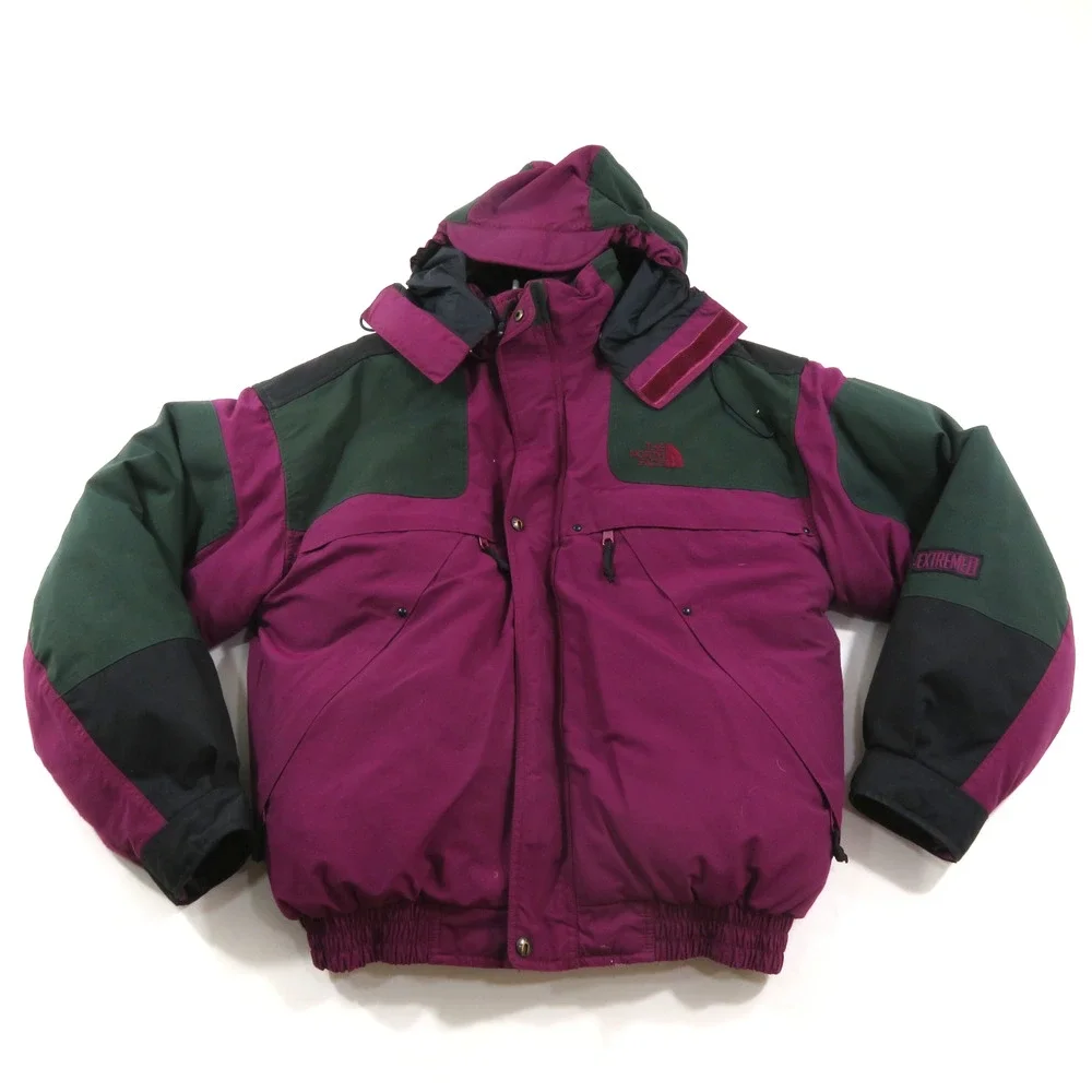 The North Face Extreme Gear Jacket Purple Puffer Coat Sz M color block